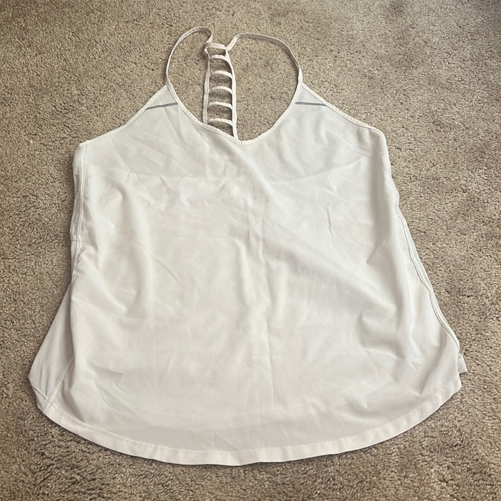 White draped Lululemon Tank size 6